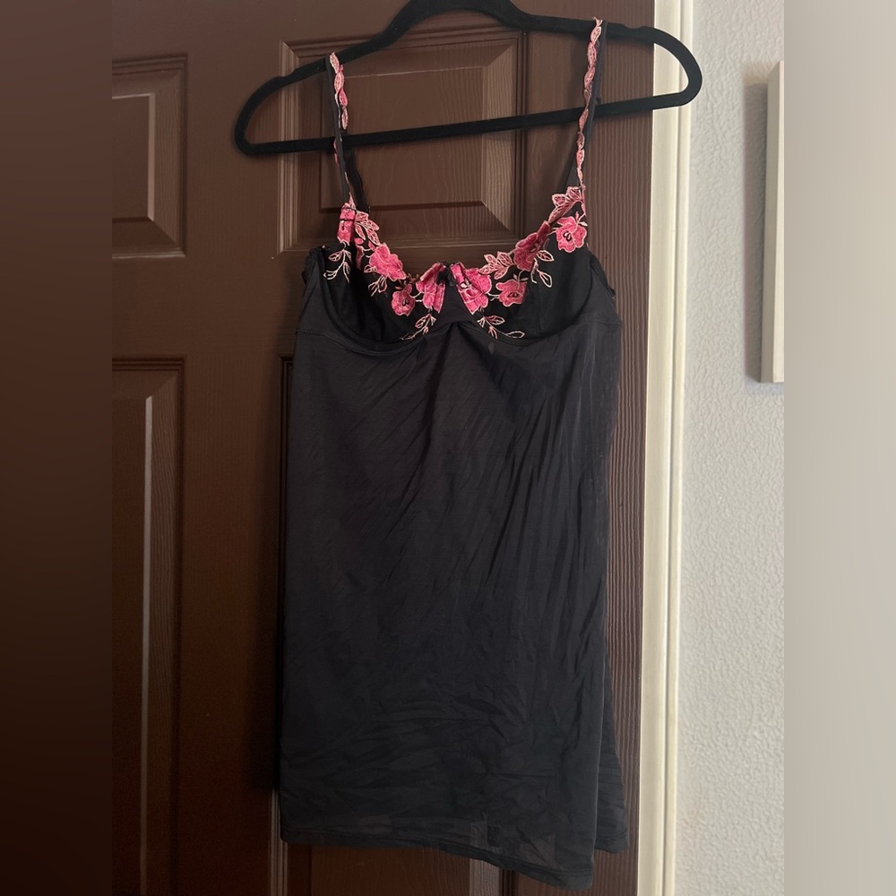 Victoria's Secret Black and Pink Embellished slip